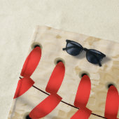 パーソナライズされたヴィンテージ野球名番号レトロ ビーチタオル (インサイチュ)