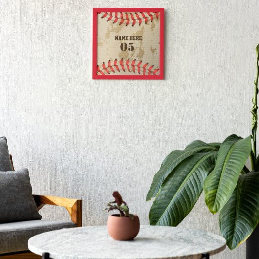 パーソナライズされたヴィンテージ野球名番号レトロ フォトプリント           