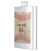 パーソナライズされたヴィンテージ野球名番号レトロ フラスク (左)