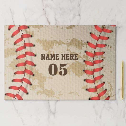 パーソナライズされたヴィンテージ野球名番号レトロ ペーパーパッド (インサイチュ)
