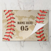 パーソナライズされたヴィンテージ野球名番号レトロ ペーパーパッド (折り畳み)