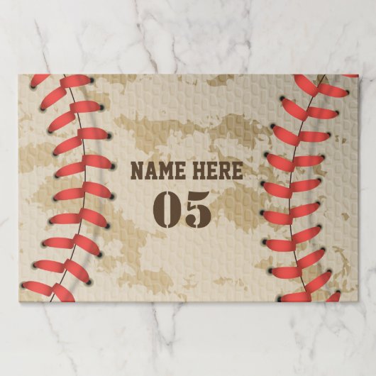 パーソナライズされたヴィンテージ野球名番号レトロ ペーパーパッド (正面)