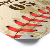 パーソナライズされたヴィンテージ野球名番号レトロ ポスター (角)