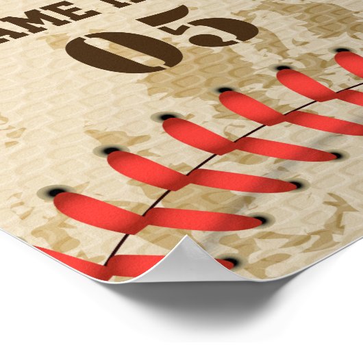 パーソナライズされたヴィンテージ野球名番号レトロ ポスター (角)