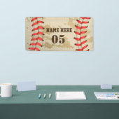 パーソナライズされたヴィンテージ野球名番号レトロ 横断幕 (トレードショー)