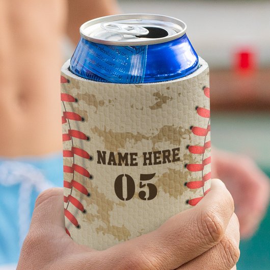 パーソナライズされたヴィンテージ野球名番号レトロ 缶クーラー