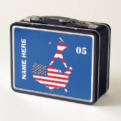 パーソナライズされたヴィンテージ野球名番号 メタルランチボックス (裏面)