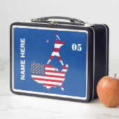 パーソナライズされたヴィンテージ野球名番号 メタルランチボックス (インサイチュ)