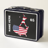 パーソナライズされたヴィンテージ野球名番号 メタルランチボックス (裏面)