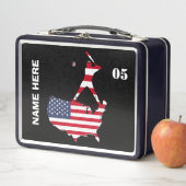 パーソナライズされたヴィンテージ野球名番号 メタルランチボックス (インサイチュ)