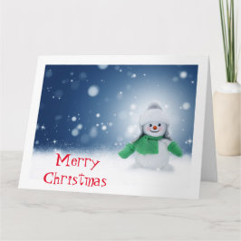 パーソナライズされたヴィンテージ雪だるまクリスマスカード カード