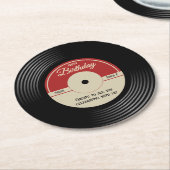パーソナライズされたヴィンテージ音楽テーマパーティーデコール ラウンドペーパーコースター (アングル)