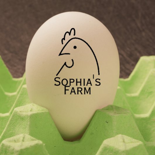 パーソナライズされたヴィンテージ鶏の名前egg ラバースタンプ