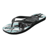 パーソナライズされたヴィンテージ鹿の太陽とストライプパターン ビーチサンダル (アングル)