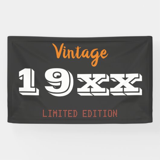 パーソナライズされたヴィンテージ19XX限定版ギフト 横断幕 (横)