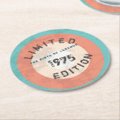 パーソナライズされたヴィンテージ19XX限定版 ラウンドペーパーコースター (アングル)