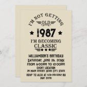 パーソナライズされたヴィンテージ30歳の誕生日パーティー 招待状 (正面/裏面)