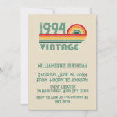 パーソナライズされたヴィンテージ30歳の誕生日プレゼント 招待状 (正面)