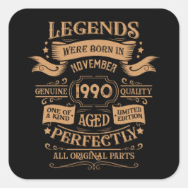 パーソナライズされたヴィンテージ35歳の誕生日ウイスキーのテーマ スクエアシール