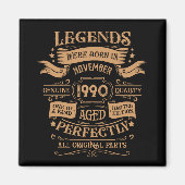 パーソナライズされたヴィンテージ35歳の誕生日ウイスキーのテーマ マグネット (正面)