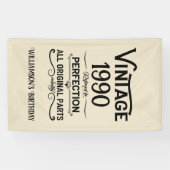 パーソナライズされたヴィンテージ35歳の誕生日ギフトブラック 横断幕 (横)