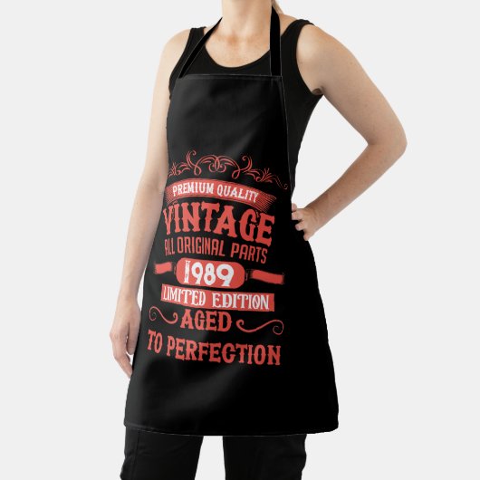 パーソナライズされたヴィンテージ35歳の誕生日ギフト赤 エプロン (インサイチュ)