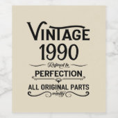 パーソナライズされたヴィンテージ35歳の誕生日パーティー ワインラベル (シングルラベル)