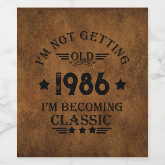 パーソナライズされたヴィンテージ35歳の誕生日パーティー ワインラベル (シングルラベル)