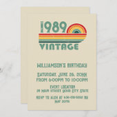 パーソナライズされたヴィンテージ35歳の誕生日パーティー 招待状 (正面/裏面)