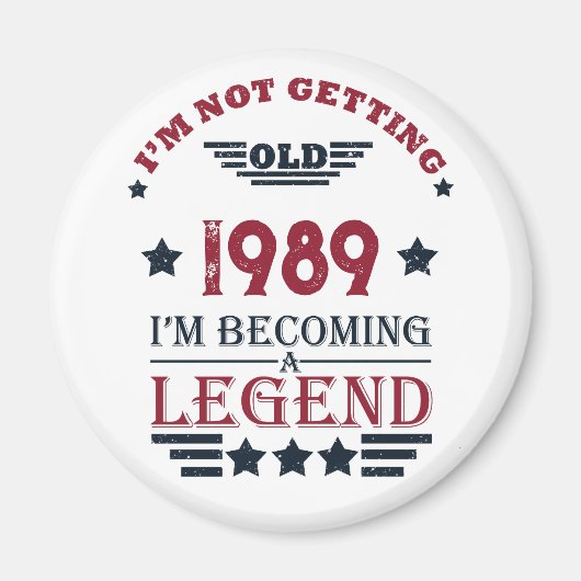 パーソナライズされたヴィンテージ35歳の誕生日プレゼント マグネット (正面)