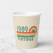 パーソナライズされたヴィンテージ35歳の誕生日プレゼント 紙コップ (裏面)