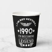 パーソナライズされたヴィンテージ35歳の誕生日プレゼント 紙コップ (裏面)