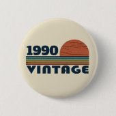 パーソナライズされたヴィンテージ35歳の誕生日プレゼント 缶バッジ (正面)