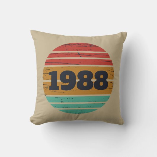 パーソナライズされたヴィンテージ35th誕生日パーティー クッション (正面)