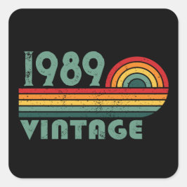 パーソナライズされたヴィンテージ35th誕生日パーティー スクエアシール