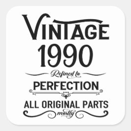 パーソナライズされたヴィンテージ35th誕生日パーティー スクエアシール