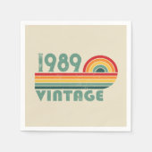 パーソナライズされたヴィンテージ35th誕生日パーティー スタンダードカクテルナプキン (正面)