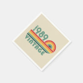 パーソナライズされたヴィンテージ35th誕生日パーティー スタンダードカクテルナプキン (角)