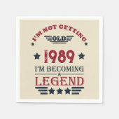 パーソナライズされたヴィンテージ35th誕生日パーティー スタンダードカクテルナプキン (正面)