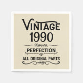 パーソナライズされたヴィンテージ35th誕生日パーティー スタンダードカクテルナプキン (正面)