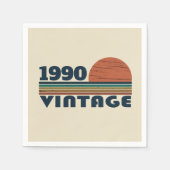 パーソナライズされたヴィンテージ35th誕生日パーティー スタンダードカクテルナプキン (正面)