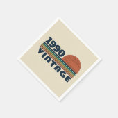 パーソナライズされたヴィンテージ35th誕生日パーティー スタンダードカクテルナプキン (角)