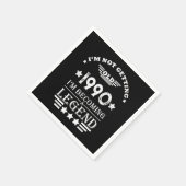 パーソナライズされたヴィンテージ35th誕生日パーティー スタンダードカクテルナプキン (角)