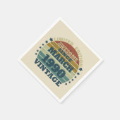 パーソナライズされたヴィンテージ35th誕生日パーティー スタンダードカクテルナプキン (角)