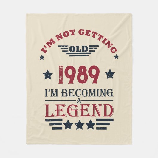 パーソナライズされたヴィンテージ35th誕生日パーティー フリースブランケット (正面)