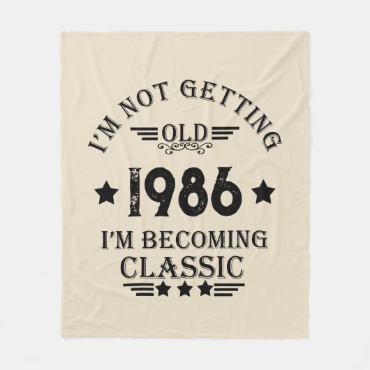 パーソナライズされたヴィンテージ35th誕生日パーティー フリースブランケット (正面)