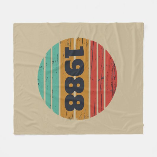 パーソナライズされたヴィンテージ35th誕生日パーティー フリースブランケット (正面(横))