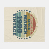 パーソナライズされたヴィンテージ35th誕生日パーティー フリースブランケット (正面(横))