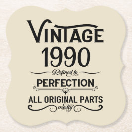 パーソナライズされたヴィンテージ35th誕生日パーティー ペーパーコースター