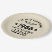 パーソナライズされたヴィンテージ35th誕生日パーティー ペーパープレート (アングル)